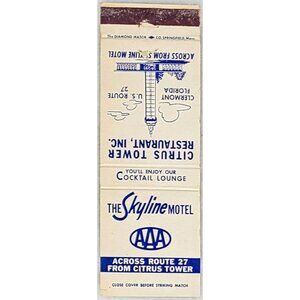 Front Strike Matchbook Cover Skyline Motel Clermont FL Florida